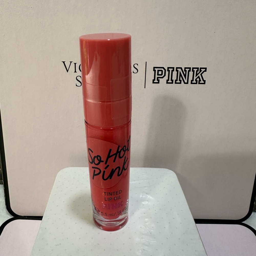 New Sealed Victorias Secret Pink Tinted Lip Oil Gloss So Hot Pink